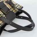 BURBERRY Nova Check Hand Bag PVC Beige Auth 193004A-7
