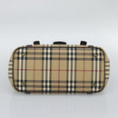 BURBERRY Nova Check Hand Bag PVC Beige Auth 193004A-9