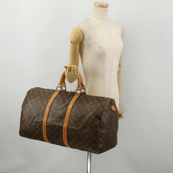 LOUIS VUITTON Monogram Keepall 50 Boston Bag M41426 LV Auth 193007A