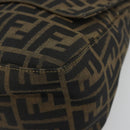 FENDI Zucca Canvas Mamma Baguette Shoulder Bag Brown Black Auth 193012V-10