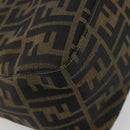 FENDI Zucca Canvas Mamma Baguette Shoulder Bag Brown Black Auth 193012V-13