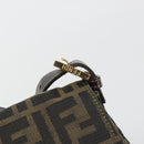 FENDI Zucca Canvas Mamma Baguette Shoulder Bag Brown Black Auth 193012V-14