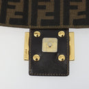FENDI Zucca Canvas Mamma Baguette Shoulder Bag Brown Black Auth 193012V-17