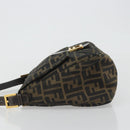 FENDI Zucca Canvas Mamma Baguette Shoulder Bag Brown Black Auth 193012V-5