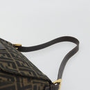 FENDI Zucca Canvas Mamma Baguette Shoulder Bag Brown Black Auth 193012V-8