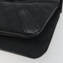 GUCCI Horsebit GG Canvas Hand Bag Black Silver 114913 Auth 193014V-10