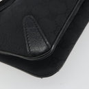 GUCCI Horsebit GG Canvas Hand Bag Black Silver 114913 Auth 193014V-11