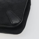 GUCCI Horsebit GG Canvas Hand Bag Black Silver 114913 Auth 193014V-12