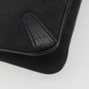 GUCCI Horsebit GG Canvas Hand Bag Black Silver 114913 Auth 193014V-13