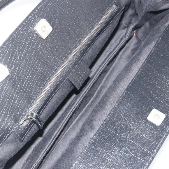 GUCCI Horsebit GG Canvas Hand Bag Black Silver 114913 Auth 193014V