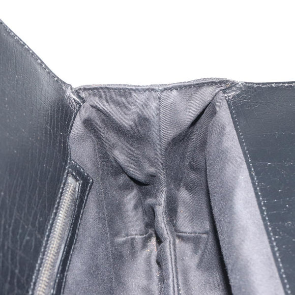 GUCCI Horsebit GG Canvas Hand Bag Black Silver 114913 Auth 193014V