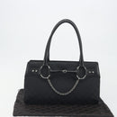 GUCCI Horsebit GG Canvas Hand Bag Black Silver 114913 Auth 193014V-23