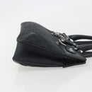 GUCCI Horsebit GG Canvas Hand Bag Black Silver 114913 Auth 193014V-4