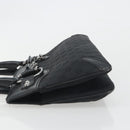 GUCCI Horsebit GG Canvas Hand Bag Black Silver 114913 Auth 193014V-5