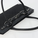 GUCCI Horsebit GG Canvas Hand Bag Black Silver 114913 Auth 193014V-6
