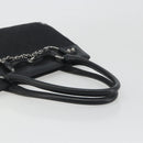 GUCCI Horsebit GG Canvas Hand Bag Black Silver 114913 Auth 193014V-7