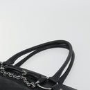 GUCCI Horsebit GG Canvas Hand Bag Black Silver 114913 Auth 193014V-8
