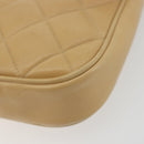 CHANEL Matelasse Chain Shoulder Bag Lamb Skin Beige Gold CC Auth 193017-10