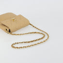 CHANEL Matelasse Chain Shoulder Bag Lamb Skin Beige Gold CC Auth 193017-7