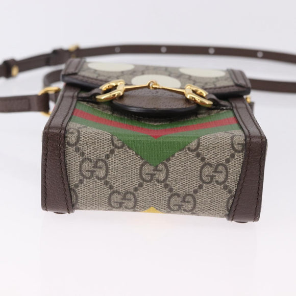 GUCCI GG Supreme Shoulder Bag PVC Beige Gold 625615 Auth 193018V