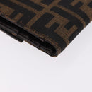 FENDI Zucca Canvas Mamma Baguette Wallet Black Brown Auth 193019V-10
