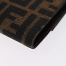 FENDI Zucca Canvas Mamma Baguette Wallet Black Brown Auth 193019V-11