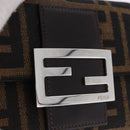FENDI Zucca Canvas Mamma Baguette Wallet Black Brown Auth 193019V-12
