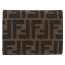 FENDI Zucca Canvas Mamma Baguette Wallet Black Brown Auth 193019V-3