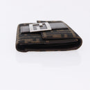FENDI Zucca Canvas Mamma Baguette Wallet Black Brown Auth 193019V-4