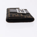 FENDI Zucca Canvas Mamma Baguette Wallet Black Brown Auth 193019V-5