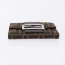FENDI Zucca Canvas Mamma Baguette Wallet Black Brown Auth 193019V-7