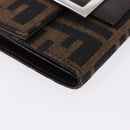FENDI Zucca Canvas Mamma Baguette Wallet Black Brown Auth 193019V-8