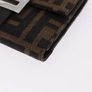 FENDI Zucca Canvas Mamma Baguette Wallet Black Brown Auth 193019V-9