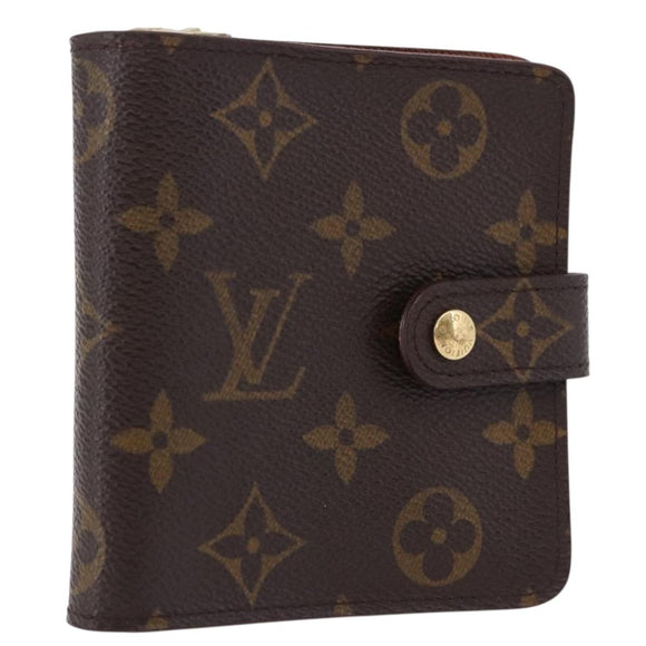 LOUIS VUITTON Monogram Compact Zip Wallet M61667 LV Auth 193020A