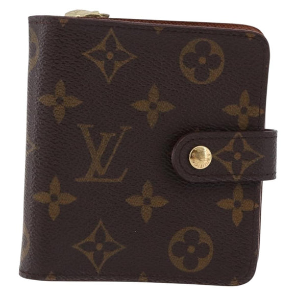 LOUIS VUITTON Monogram Compact Zip Wallet M61667 LV Auth 193020A