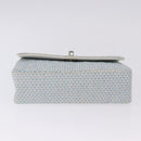 CHANEL Matelasse Chain Shoulder Bag Canvas Light Blue Silver CC Auth 193022SAM-6