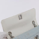 CHANEL Matelasse Chain Shoulder Bag Canvas Light Blue Silver CC Auth 193022SAM-21