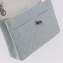 CHANEL Matelasse Chain Shoulder Bag Canvas Light Blue Silver CC Auth 193022SAM-22