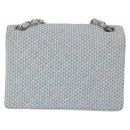 CHANEL Matelasse Chain Shoulder Bag Canvas Light Blue Silver CC Auth 193022SAM-2