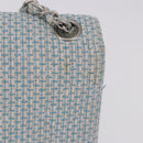 CHANEL Matelasse Chain Shoulder Bag Canvas Light Blue Silver CC Auth 193022SAM-3