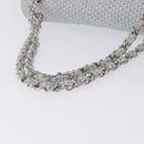 CHANEL Matelasse Chain Shoulder Bag Canvas Light Blue Silver CC Auth 193022SAM-8