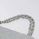CHANEL Matelasse Chain Shoulder Bag Canvas Light Blue Silver CC Auth 193022SAM-14
