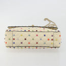 VALENTINO Rock Studs Chain Shoulder Bag Leather 2way Ivory Gold Auth 193023V-5
