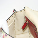 VALENTINO Rock Studs Chain Shoulder Bag Leather 2way Ivory Gold Auth 193023V-22