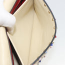 VALENTINO Rock Studs Chain Shoulder Bag Leather 2way Ivory Gold Auth 193023V-25