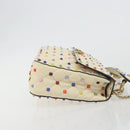 VALENTINO Rock Studs Chain Shoulder Bag Leather 2way Ivory Gold Auth 193023V-3