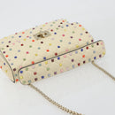 VALENTINO Rock Studs Chain Shoulder Bag Leather 2way Ivory Gold Auth 193023V-7