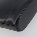 TIFFANY&Co. Chain Shoulder Bag Leather Navy Gold Auth 193026A-16