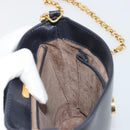 TIFFANY&Co. Chain Shoulder Bag Leather Navy Gold Auth 193026A-19
