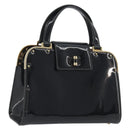 SAINT LAURENT Hand Bag Patent Leather Black Gold Auth 193027A-1